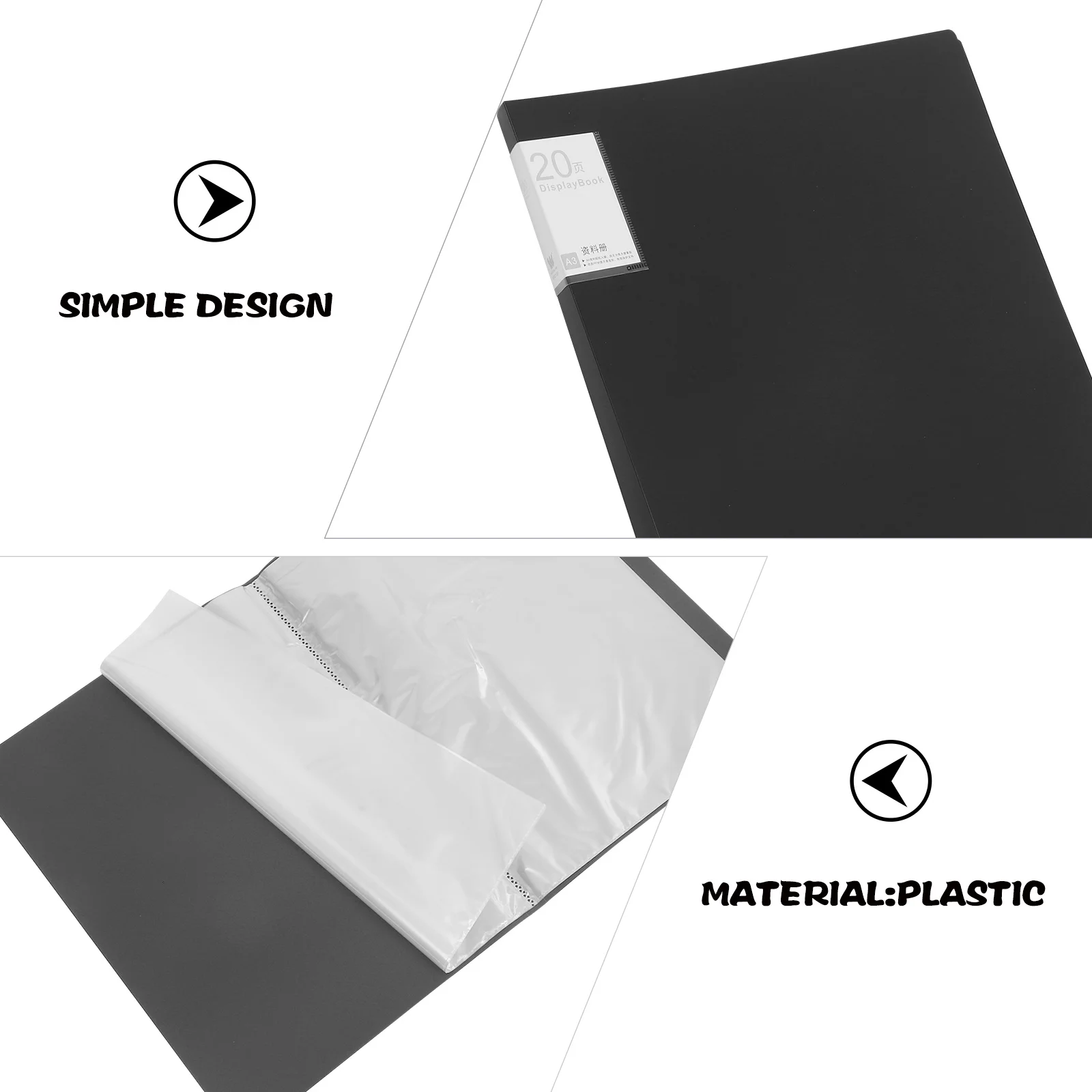 

Display Folder File Organizer A3 Document Storage Transparent Design Easy Carry Office Home School Use A3 Display Book