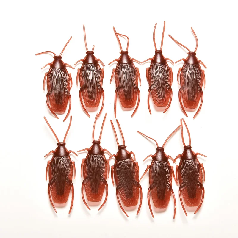 10 Pcs Prank Funny Trick Joke Special Lifelike Model Fake Cockroach Roach Toy April Fools Toys