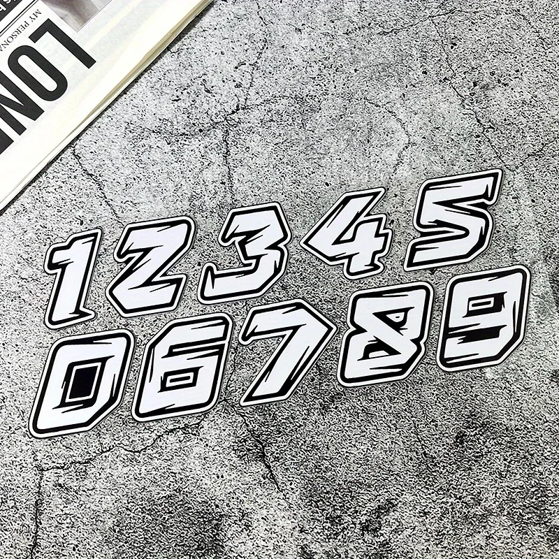 1세트 '레이싱 스타일 번호 스티커' 세트 자동차 오토바이 스타일링 장식 레이스 ID 테마 데칼 액세서리