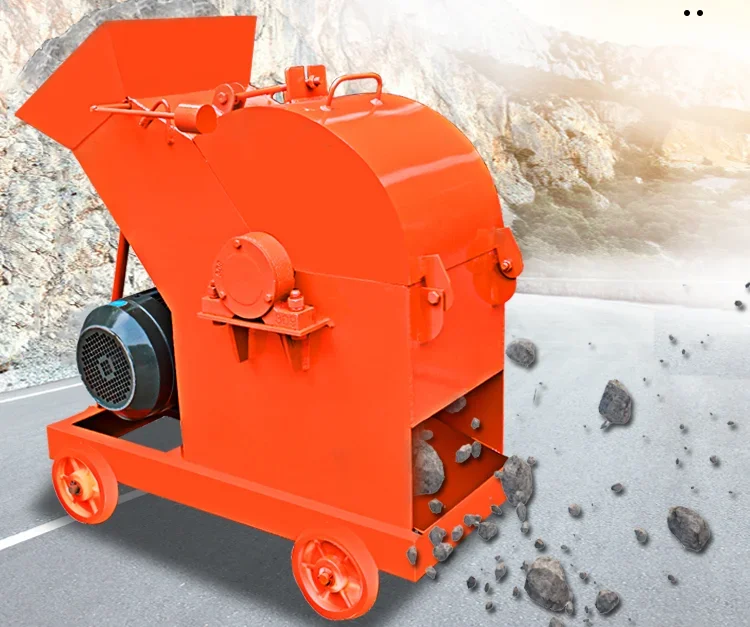 Hammer crusher Mobile small sand making machine Glass tile crusher Cement block Construction waste crusher