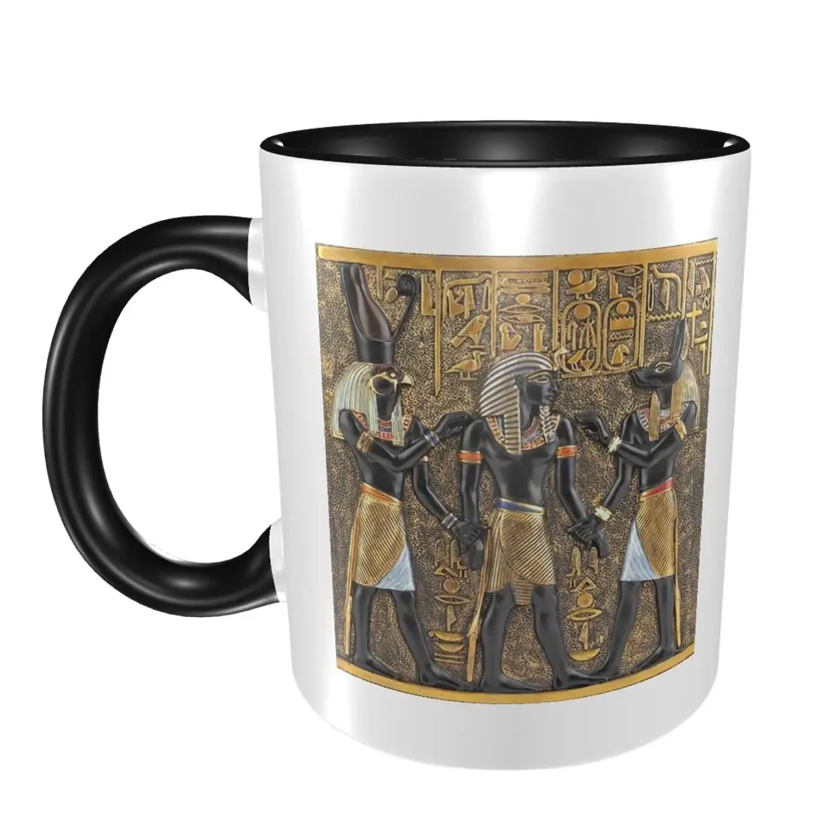 Ancient Egypt God Horus And Anubis Egyptian Pharaoh Mug Funny Ceramic Coffee Cups Tea Mug Milk Cup Drinkware Gifts for Woman Man