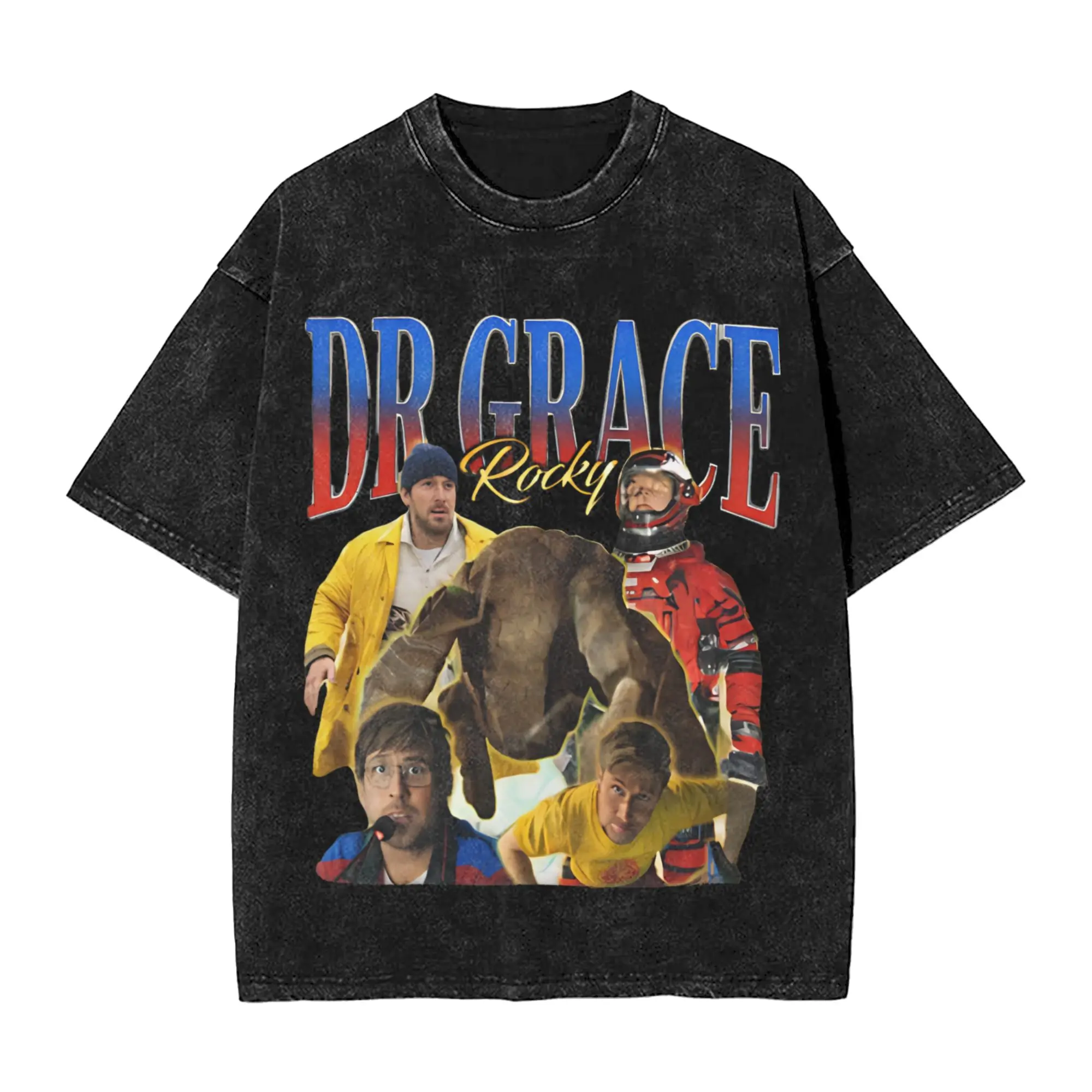Project Hail Mary AMAZE Andy Weir Dr Grace Rocky Washed T Shirts Streetwear Hip Hop Fashion T-Shirt  Tees Men Women