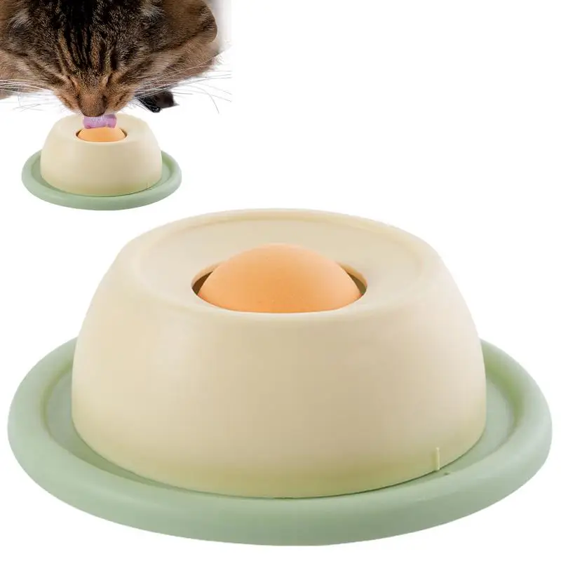 Lick Plate For Cats Interactive Round Lick Mat Slow Feeder Fun Puzzle Food Bowl Anti Vomiting Cats Toy For Pets