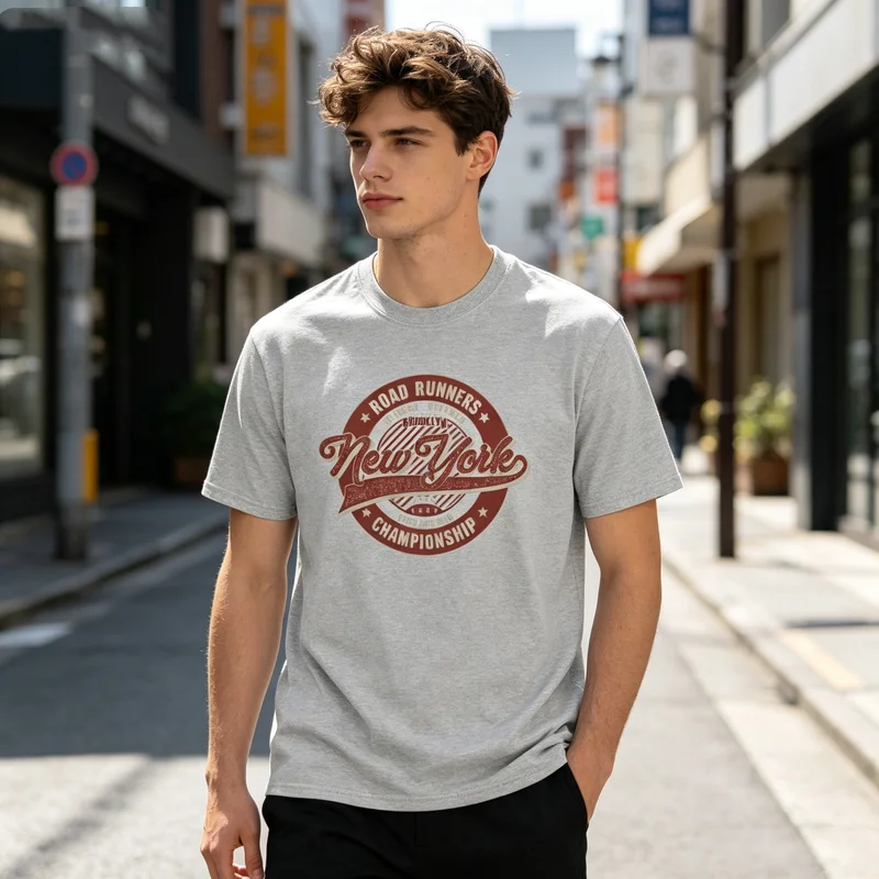 New York Road Runners Graphic T Shirt Vintage Championship Print Unisex Soft Cotton Crew Neck Short Sleeve Trendy Casual Tops
