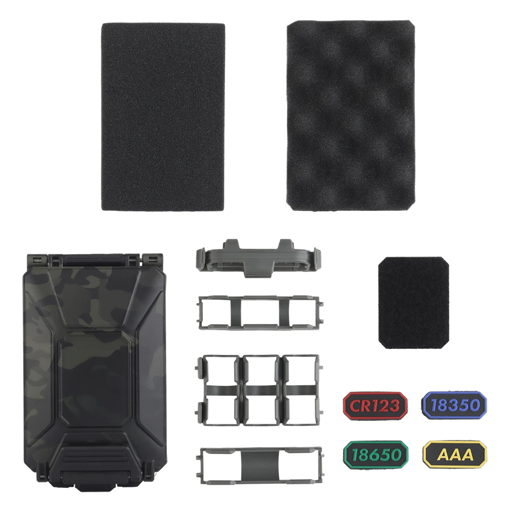 Tactical Battery Storage Box Modular Molle Hunting Vest Carry 18650/AAA/CR123A/18350 Battery Holder Case Accessories