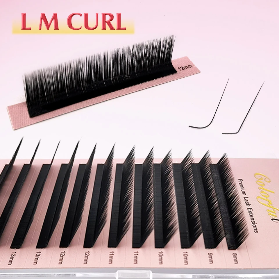 Colorful L M Curl Lash Extension Mix Synthetic Mink Individual Eyelashes 5-20mm Short/Long/Lower Lash Matte Black Volume Cilios