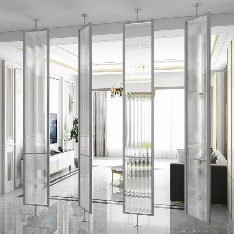 Changhong glass partition fixed wall wrought iron modern simple Chinese living room new bathroom toilet stainless steel screen