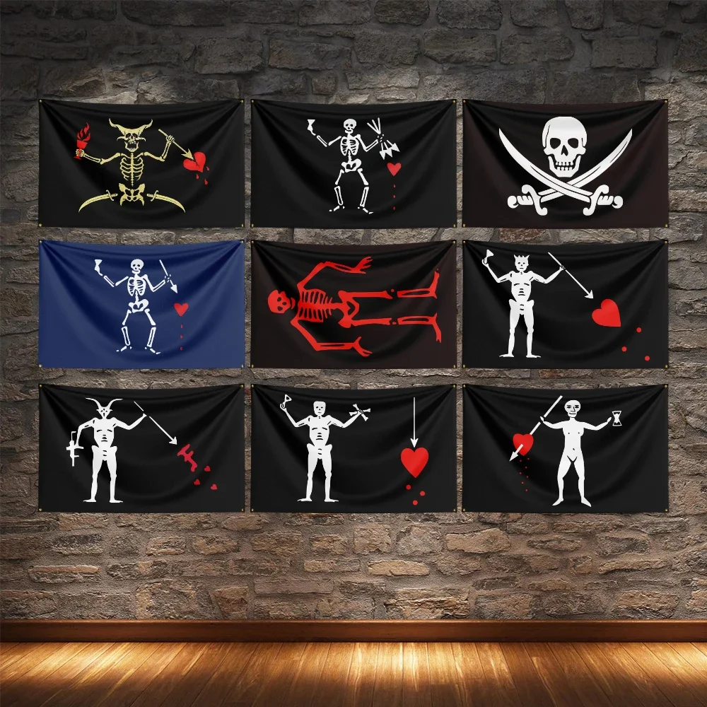 Pirate Flag of Blackbeard (Edward_Teach) Flag For Decor