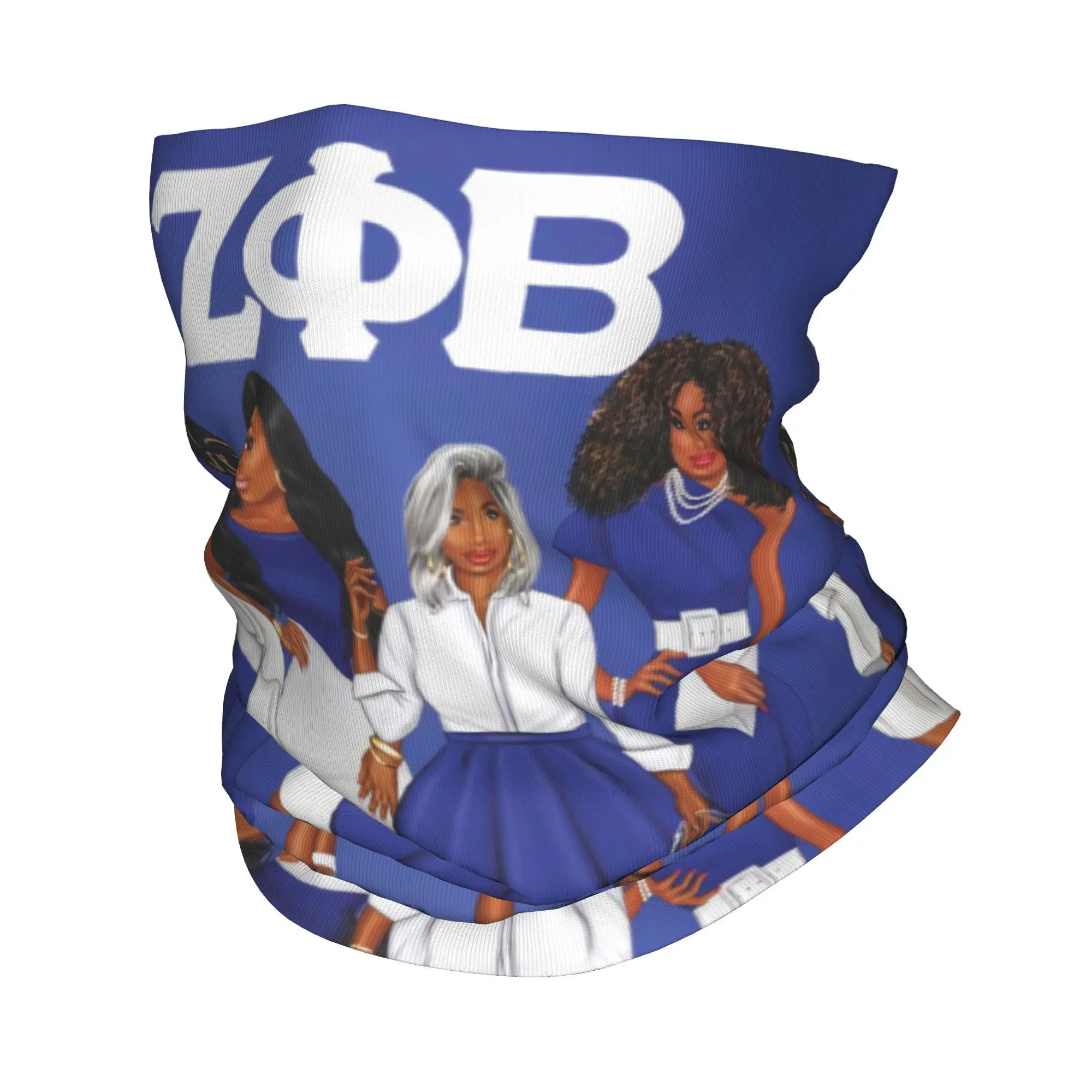 

Custom Zeta Phi Beta Sorority Neck Gaiter Men Women UV Protection Winter ZOB Bandana Scarf for Cycling