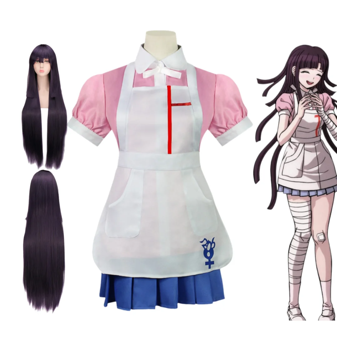 

Anime Danganronpa Trigger Happy Havoc Mikan Tsumiki Cosplay Costumes Wig Full Set