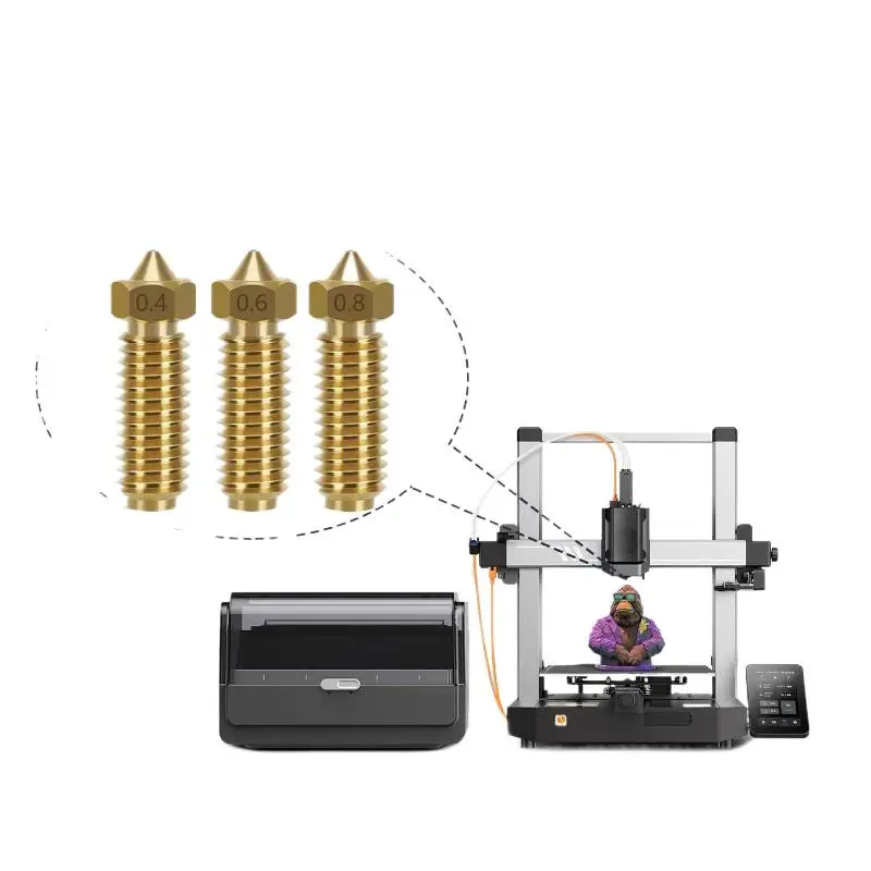 Для сопла Anycubic Kobra 3, латунные сопла для 3D-принтеров из закаленной стали 0,4 мм 0,8 мм 1 мм