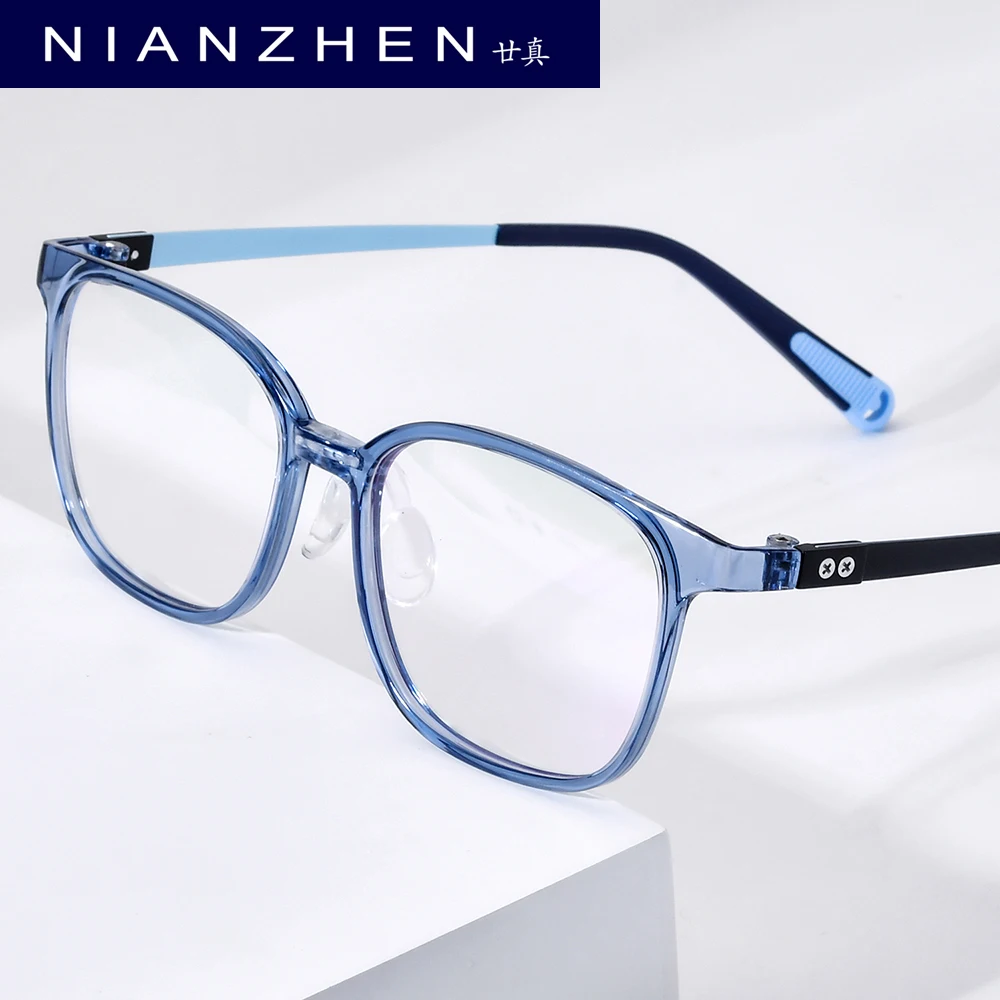 NIANZHEN Ultralight TR90 Titanium Teenage Eyeglasses Square Brand Student Glasses Frames Kids Eyewear Sports Spectacles 96010