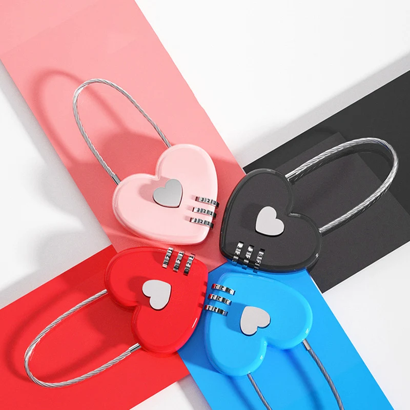 

Heart Type Mini Password Padlock Code Cabinet Student Dormitory Suitcase For Luggage Travel Smart Lock Keyed Anti-thieft Lock