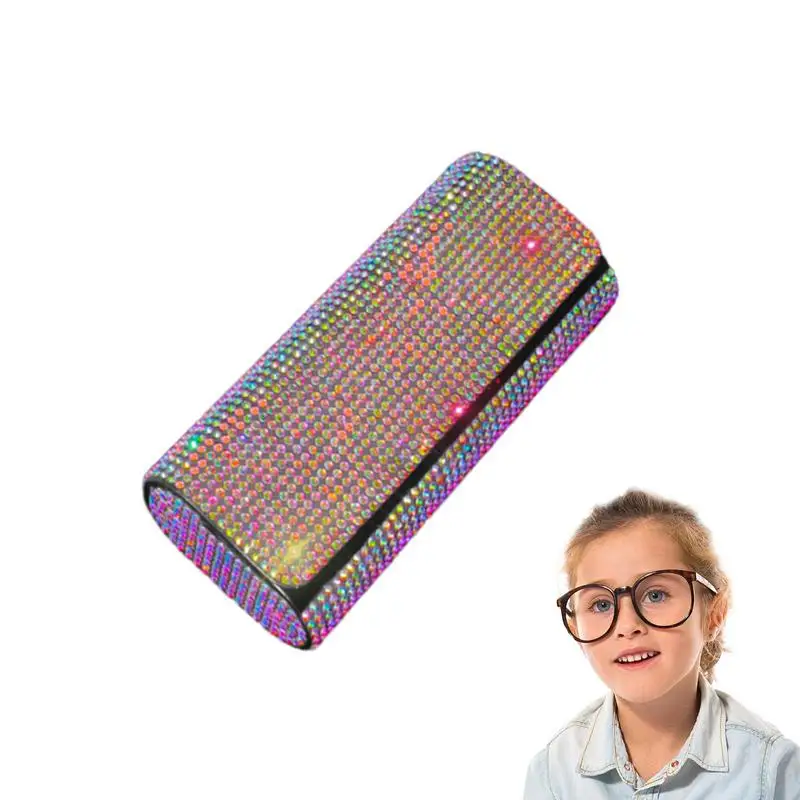 Bling Sunglasses Case Eye Glass Case Sparkling Shiny Eyeglass Case Anti-Squeeze And Drop-Proof Eyeglasses Holder & Sunglasses