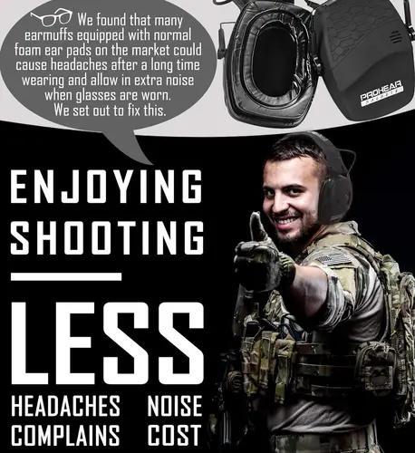 Imagen 2 del producto ZOHAN-Protectores auditivos tácticos, auriculares electrónicos, orejeras de amplificación de sonido para caza, cascos antiruido para disparar