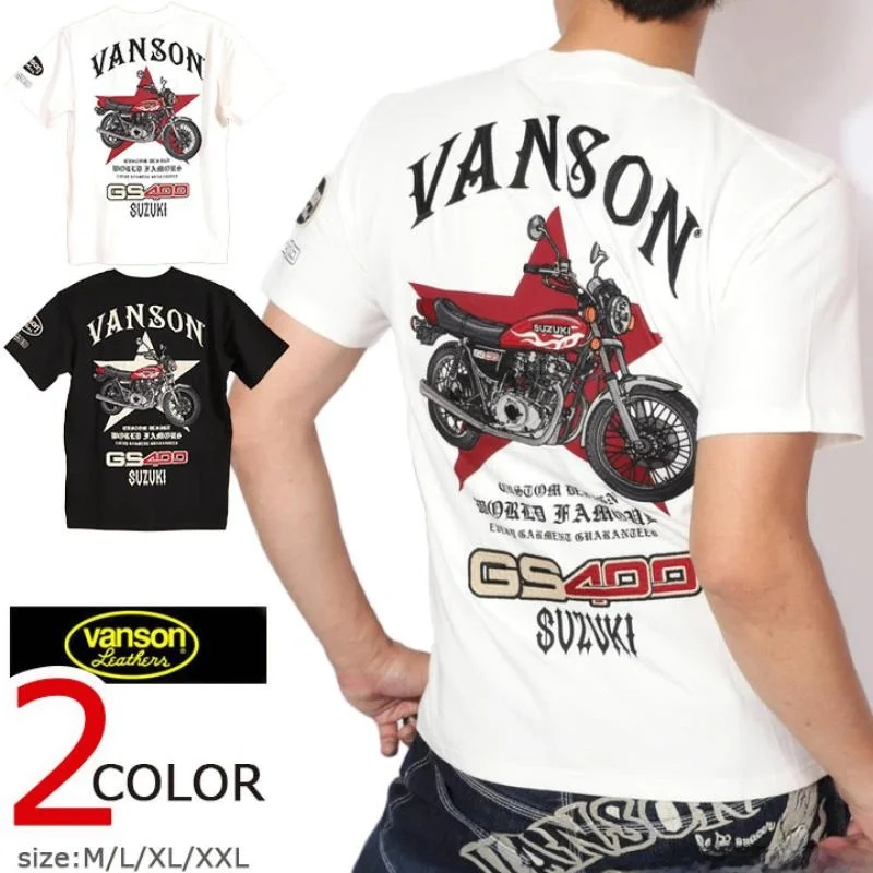 

Classic Vason Retro Cooperate Heavy Embroidery Cotton ort Sve T-irt for Motorcycle Riders Pure Cotton Youth Faion