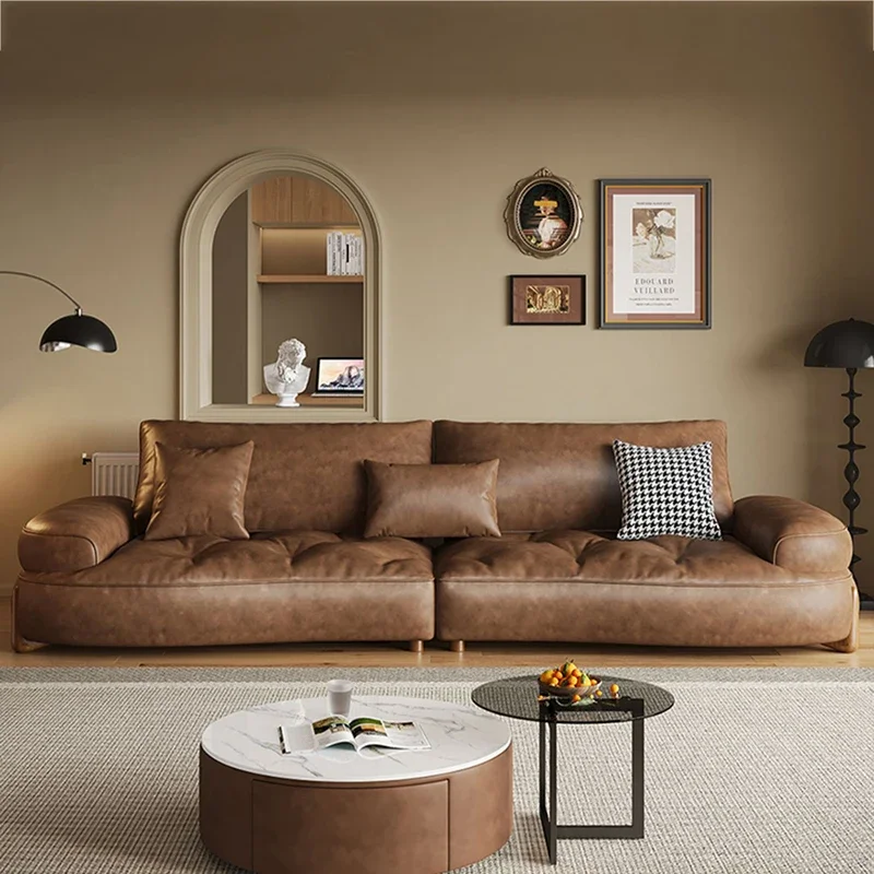 Brown Simple Nordic Sofas Lazy Sectional Relax European Living Room Sofa Choice Hotel Floor Wohnzimmer Sofas Home Furniture