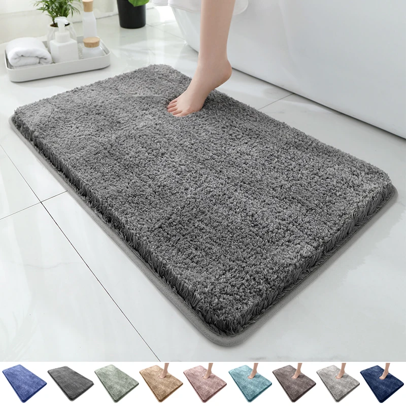 

Thickened Encryption Coral Velvet Bathroom Carpet Bathroom Entryway Kitchen Bedside Rug Non-Slip Absorbent Quick Drying Carpet