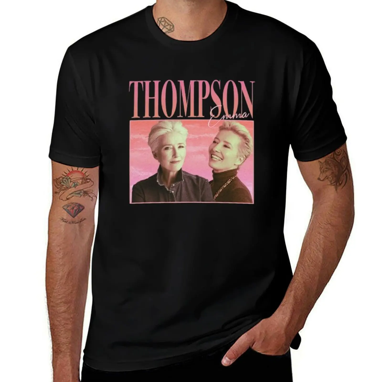 90's Retro style Emma Thompson T-Shirt Anti-Perspiration Workout Top T-Shirt