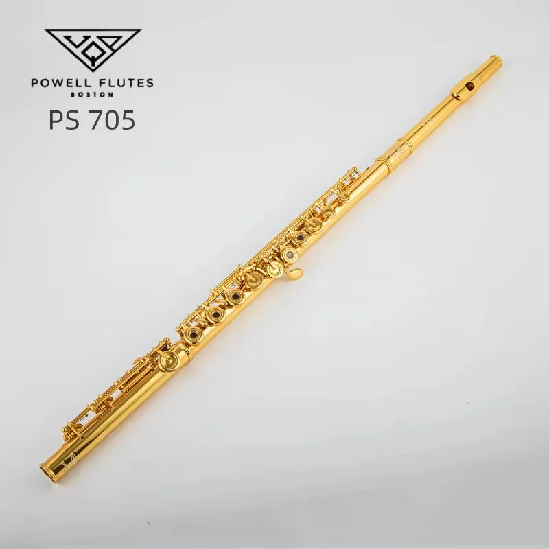 

Powell PS-705 24K gold-plated flute C-tune 17 open-hole gold-plated professional flute instrument instrument