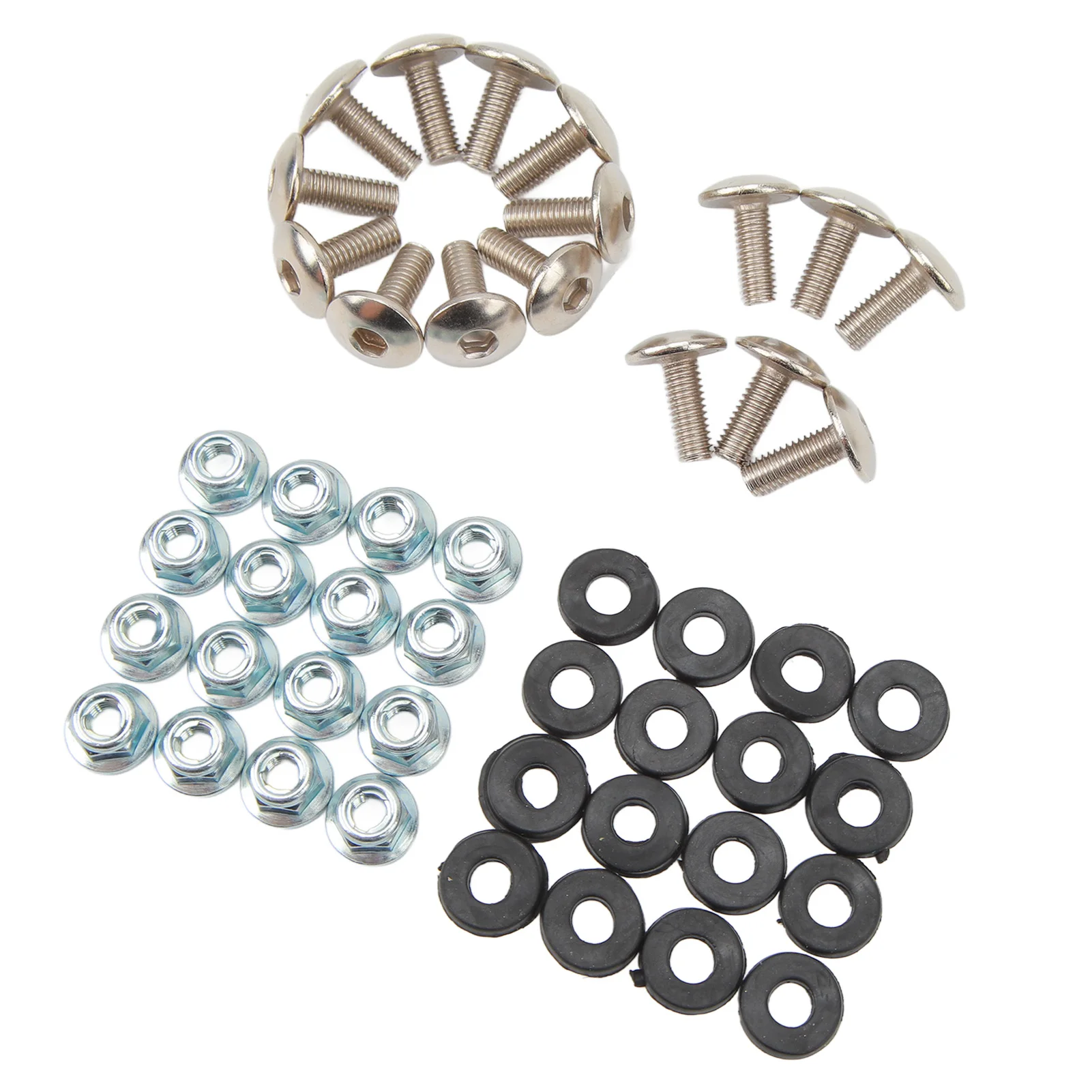 16 Set Mudguard Bolt Washer Nut Screw Kit M6 Thread Fixing Kit for 50cc 70cc 90cc 110cc 125cc ATV Quad 4 Wheeler