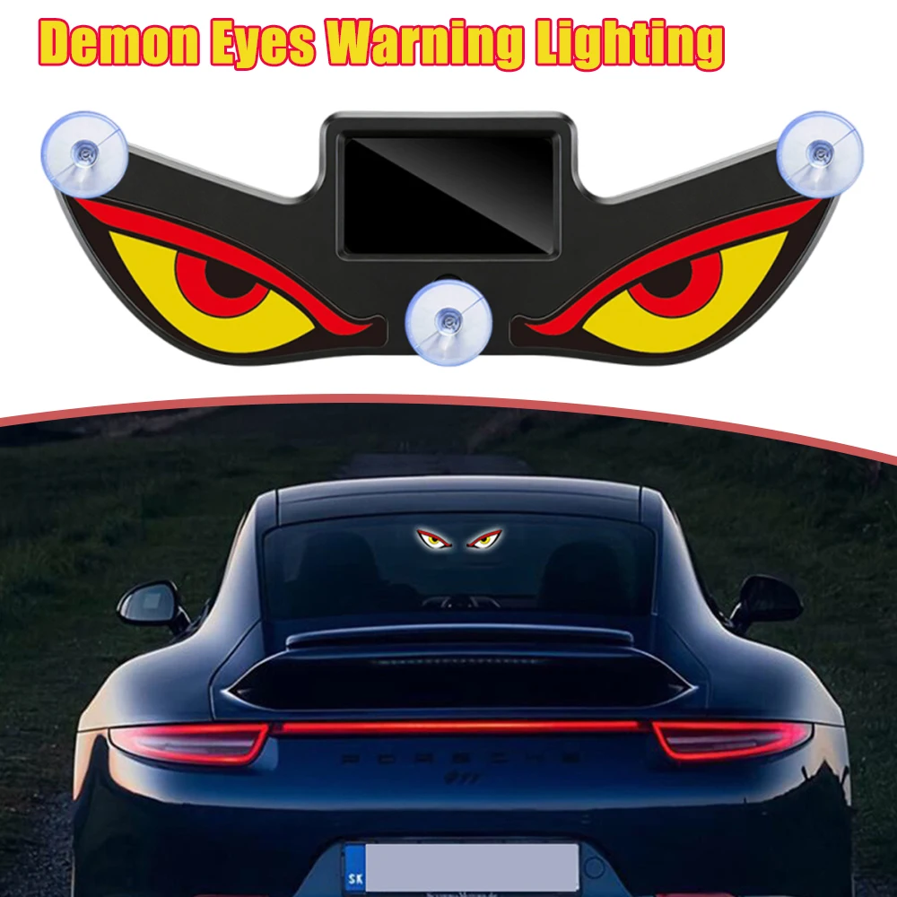 

Rear Window Anti Rear End Collision Car Solar Light Demon Eyes Light LED Dynamic Expression Neon Light for Auto Safety Lighting