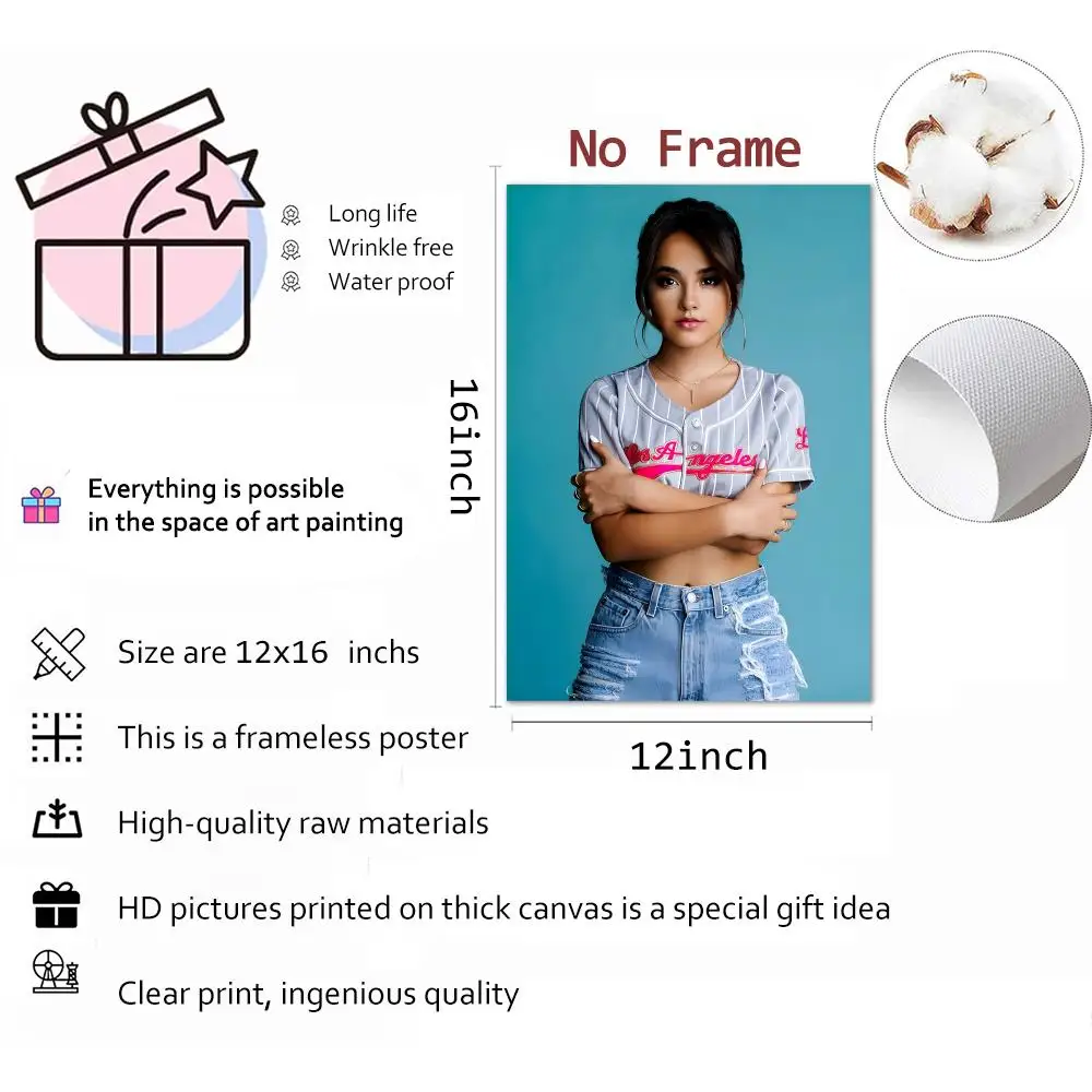Popular Pop Singer Becky G Painting Calligraphy Canvas Print Wall Mural for Living Room Decor Gifts