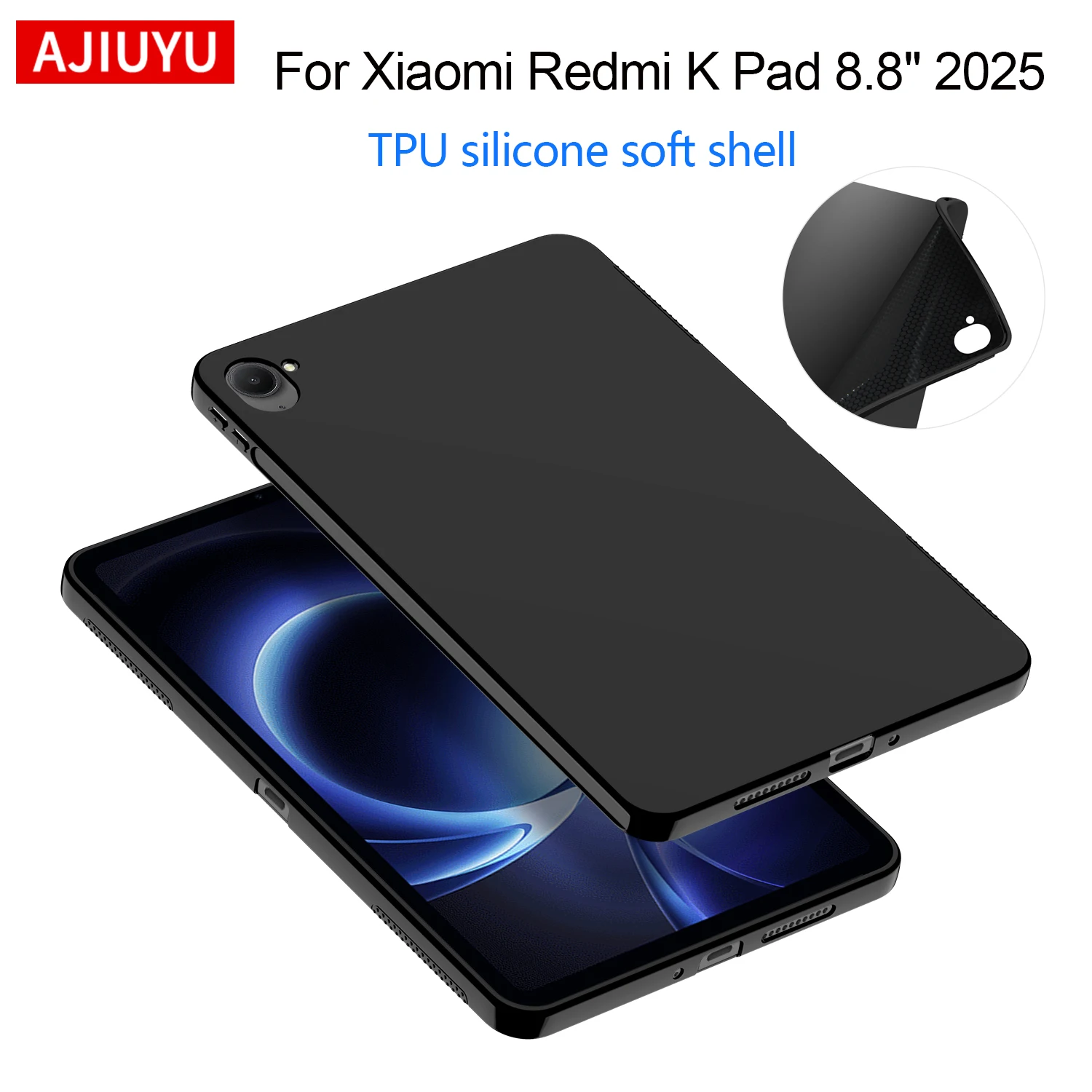 

Чехол для Xiaomi Redmi K Pad 8,8 дюйма 2025 Мягкий силиконовый защитный противоударный чехол из ТПУ для RedMi K Pad 8,8 дюйма Задняя крышка планшета