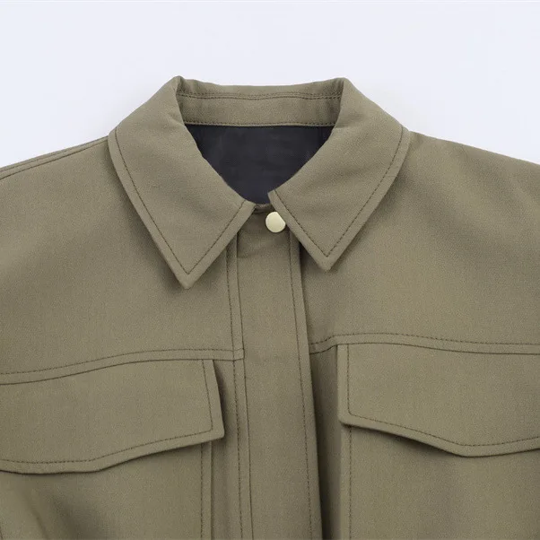 New Women's Fashion Pleated Hem Bomber Jacket