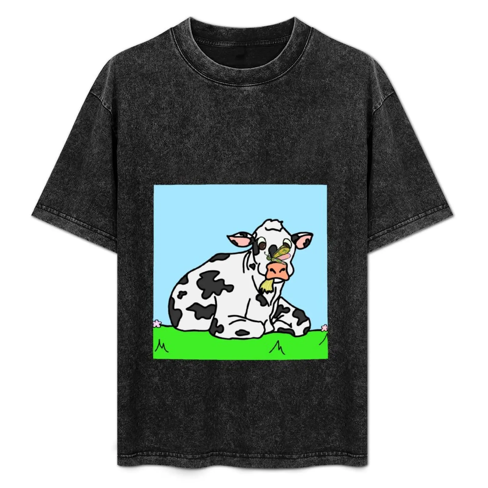 cow and butterfly T-Shirt graphic tee shirt quick-drying shirts graphic tee men workout shirt