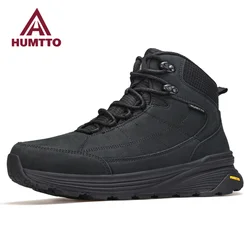 HUMTTO Trekking Boots Leather Outdoor Warm Wool Hiking Shoes for Men Luxury Designer Climbing Sneakers Safety Mens Ankle Boots