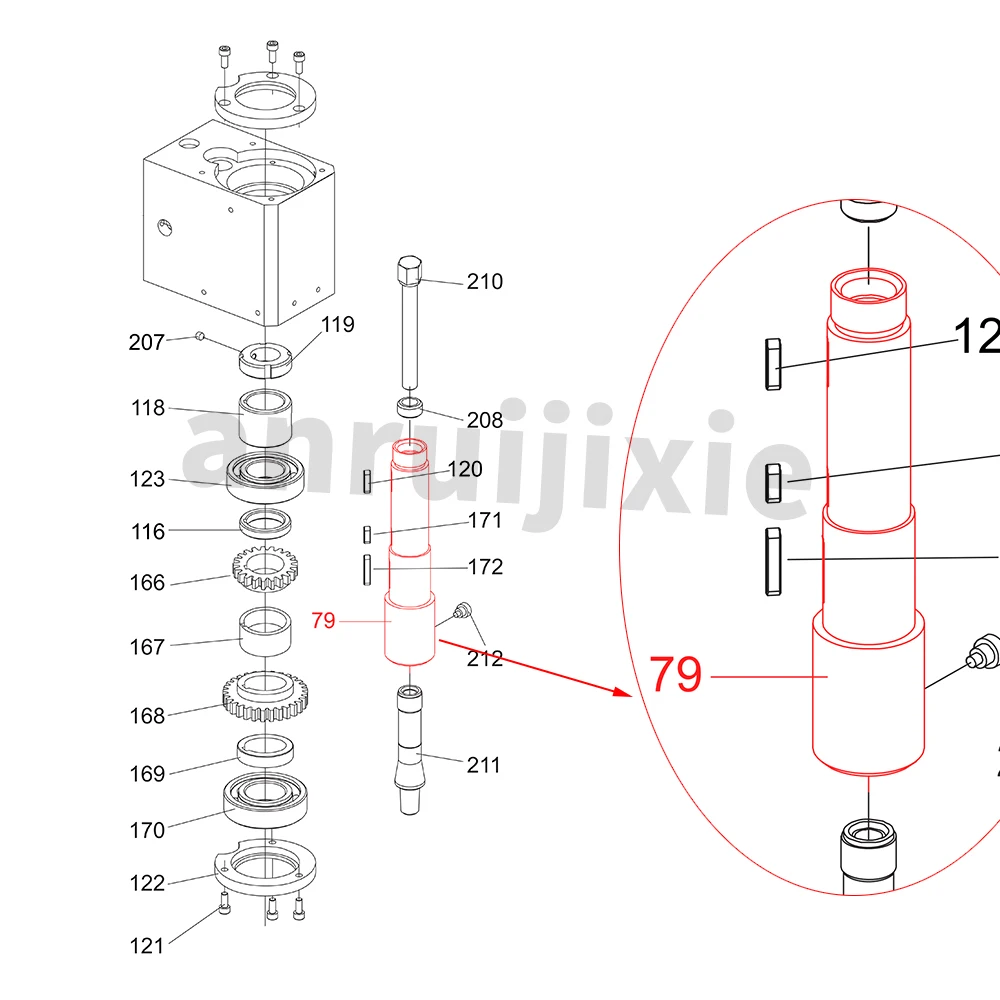 R8 Spindle SIEG X2-079&&CX605&Grizzly G8689&Little Milling 9&Clarke CMD300&JET JMD-1L  Milling Machine Spares parts