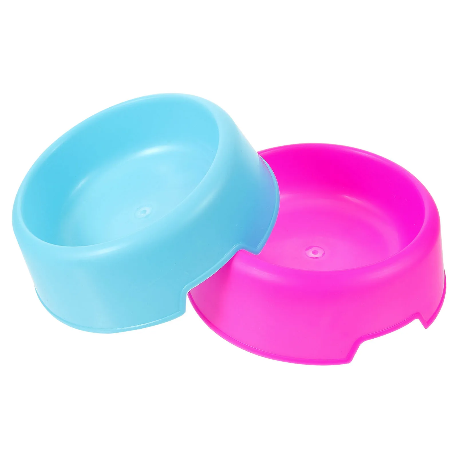 

2Pcs Candy Tone Plastic Dog Feeding Bowl Round Shape Large Capacity Pet Food Water Feeder Stable Dog Bowl Puppy Feeder