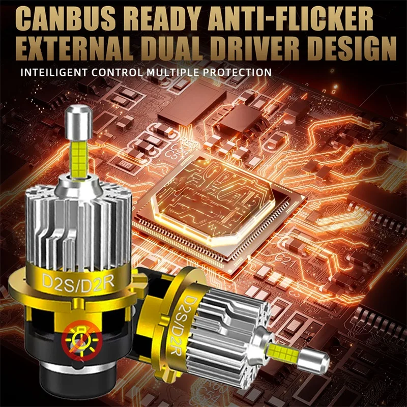 

D1S D3S 360 Светодиодные лампы HID D1R D3R Светодиодные Canbus Xenon Turbo Комплекты обновления автомобильных фар 1000 Вт для линз проектора