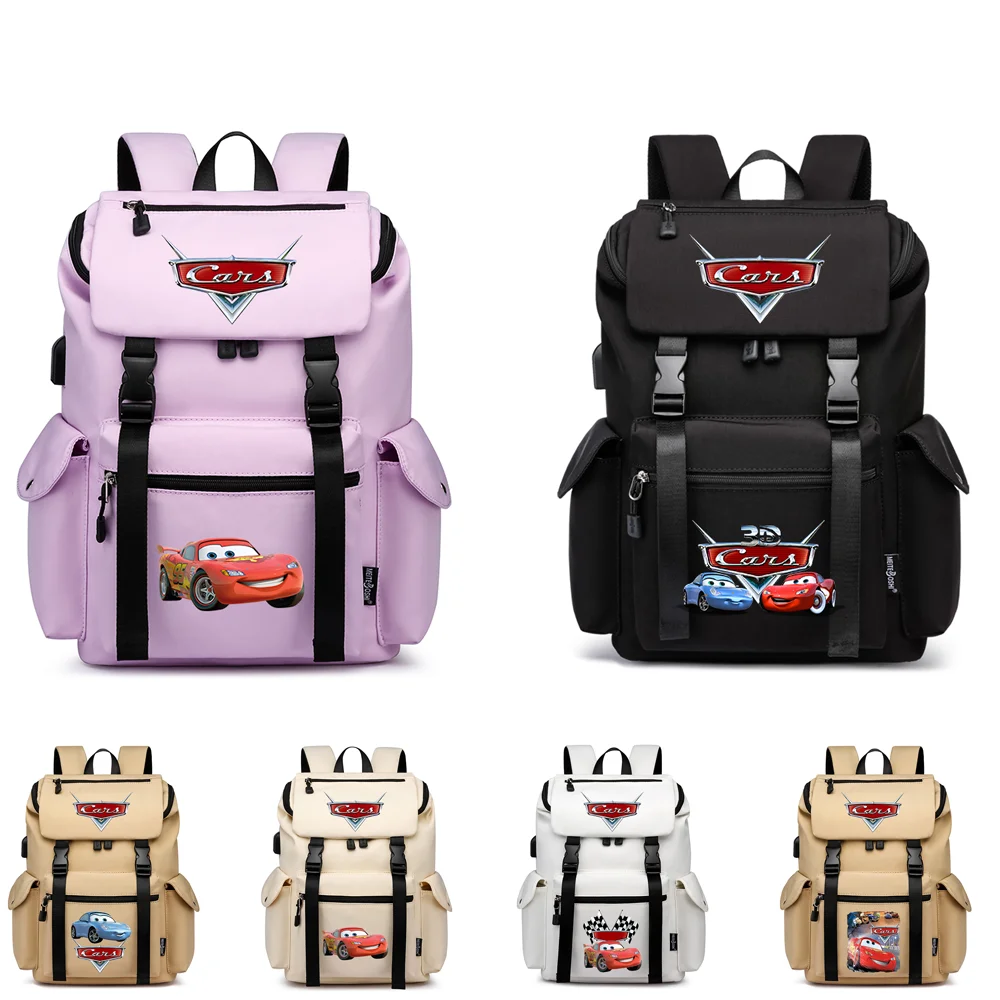 

Pixar Cars Lightning Backpacks Girls Boys Students Schoolbag Large Capacity Laptop Cartoon Bag Waterproof USB Charging Mochila