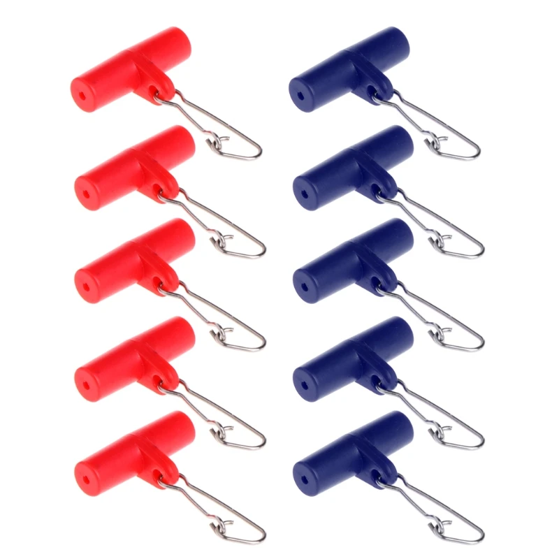 50Pcs Fishing Line Sinker Slide with for Duo Lock Snap Blue/Red High-Strength Sinker Slider Stainless Steel Snap Kit