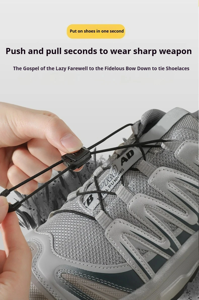 Elastische Schnürsenkel ohne Binden für Salomo Sneakers mit Druckverschlüssen, Runde Schnürsenkel mit Schnellverschluss, Verstellbare Schnalle für Einfaches Anziehen – Detail 3