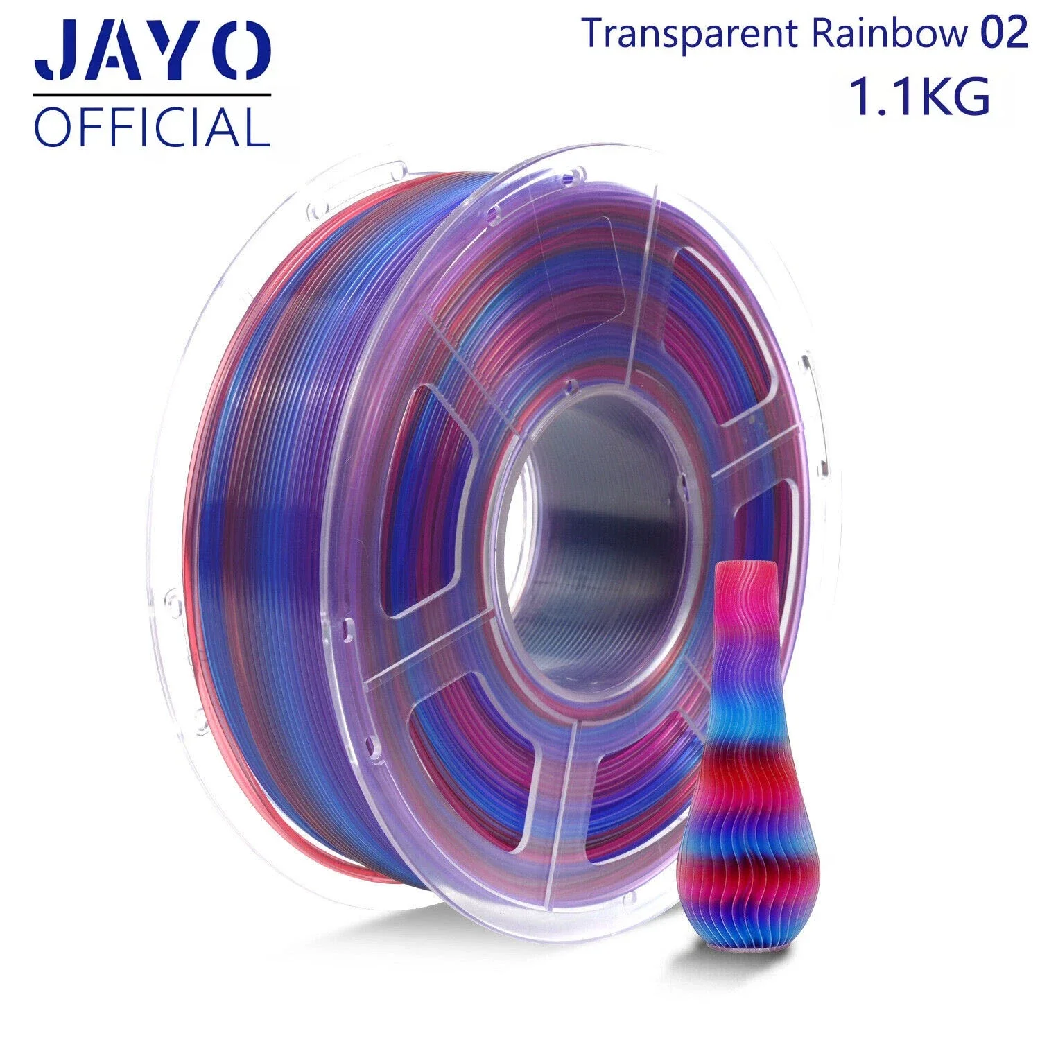 JAYO SILK 3D-Filament, zweifarbig/dreifarbig, 1,75 mm, 1 kg, ordentlich gewickelt, robust, keine Blasen, 3D-Drucker-Filament für FDM Muticolor