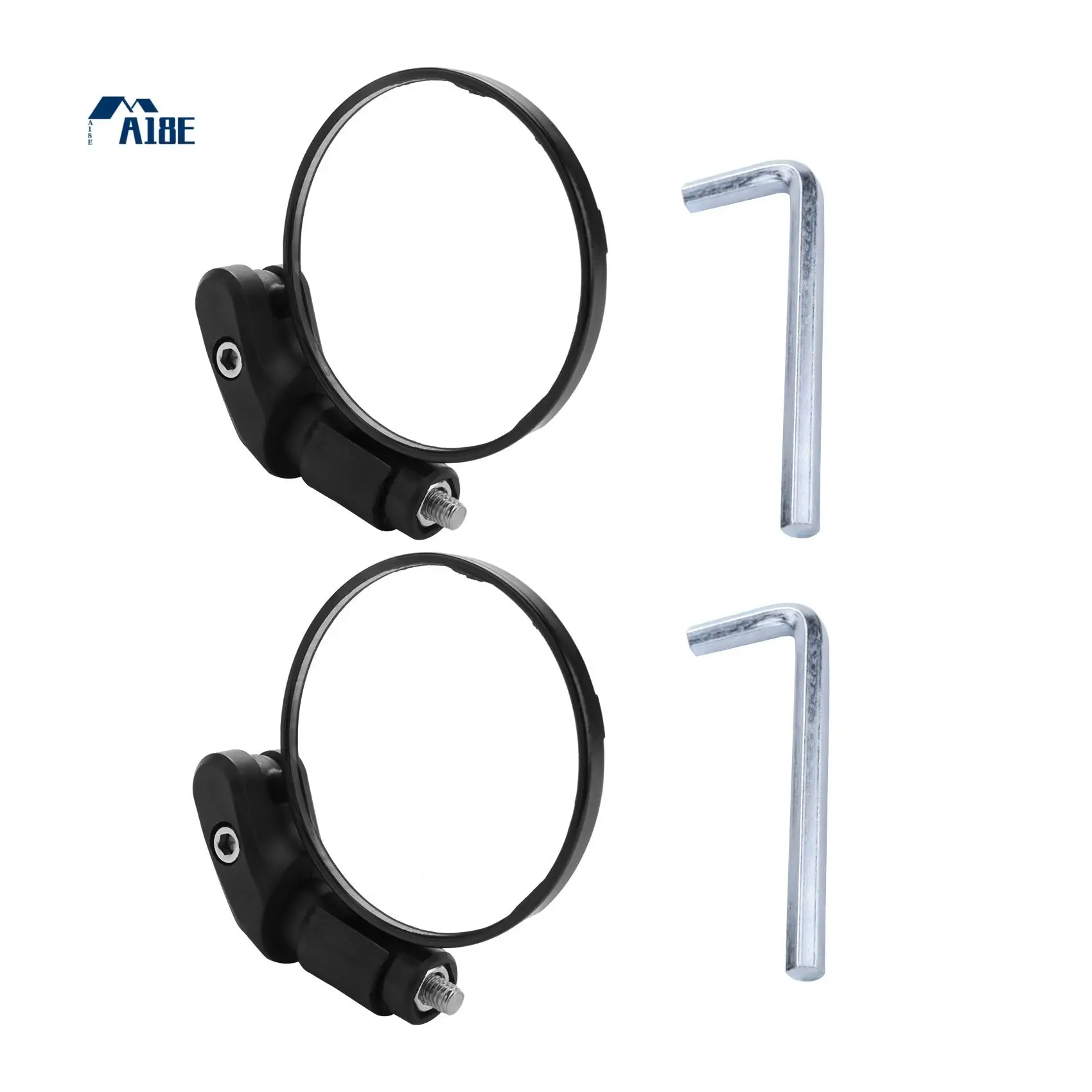 

A18E-Bike Mirror,Bicycle Cycling Rear View Mirrors,Safe Rearview Mirror, Adjustable Handlebar Mounted Plastic Convex Mirror