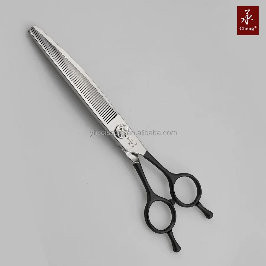 Black Handle Japanese 440C Steel Professional Curved Tooth Pet Dog Grooming Scissors