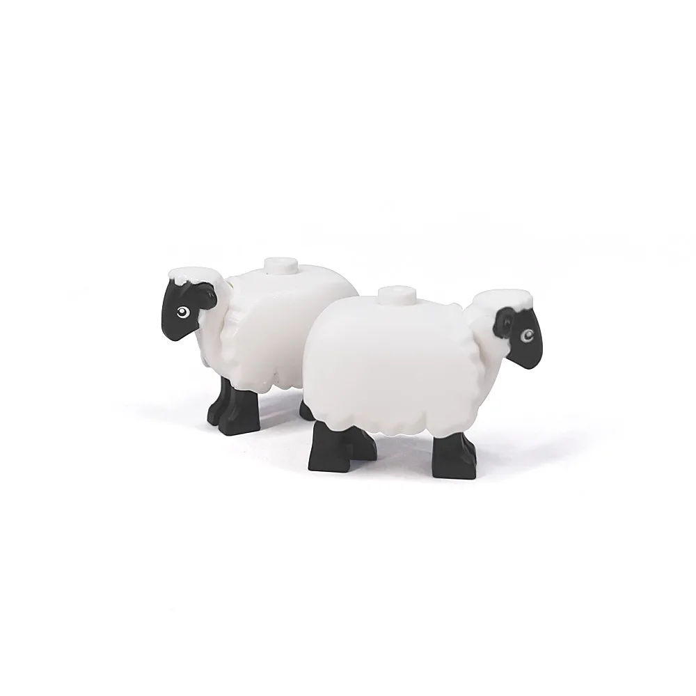 MOC 1PCS 74188 Sheep With Black Head Eye Patten Building Blocks Kit 74188pb01 Printed Bricks Particle Toy Children Birthday Gift