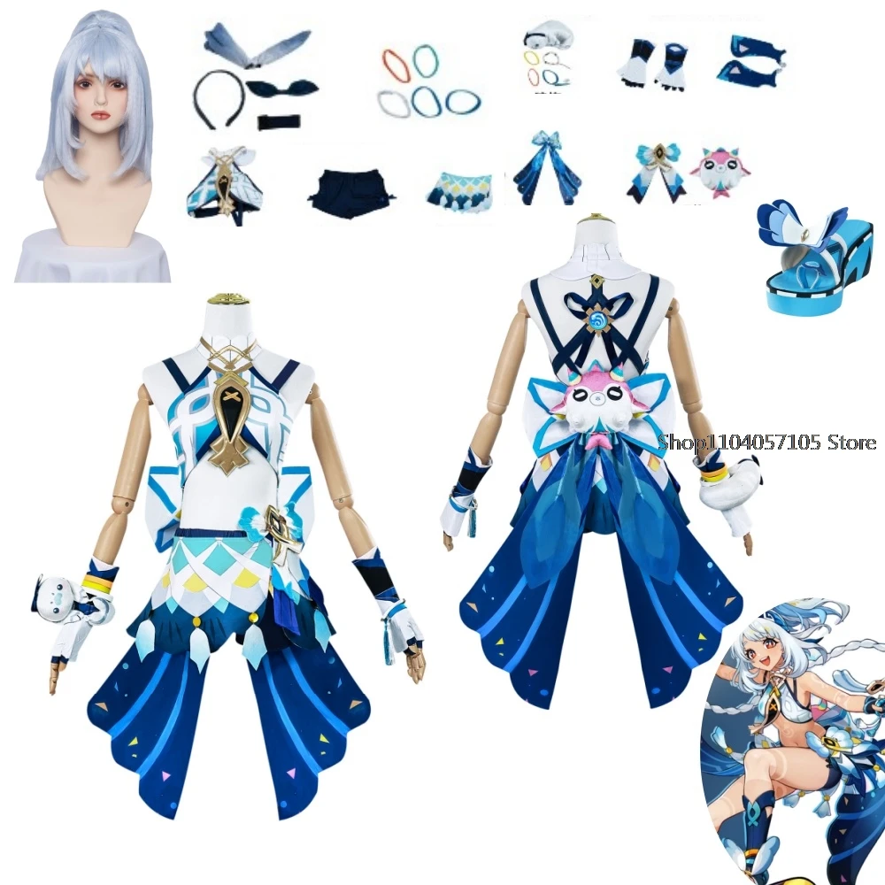 

Mualani Cosplay Game Genshinimpact Mualani Cosplay Costume Dress Wig Anime Role Play Carnival Party Suits shoes