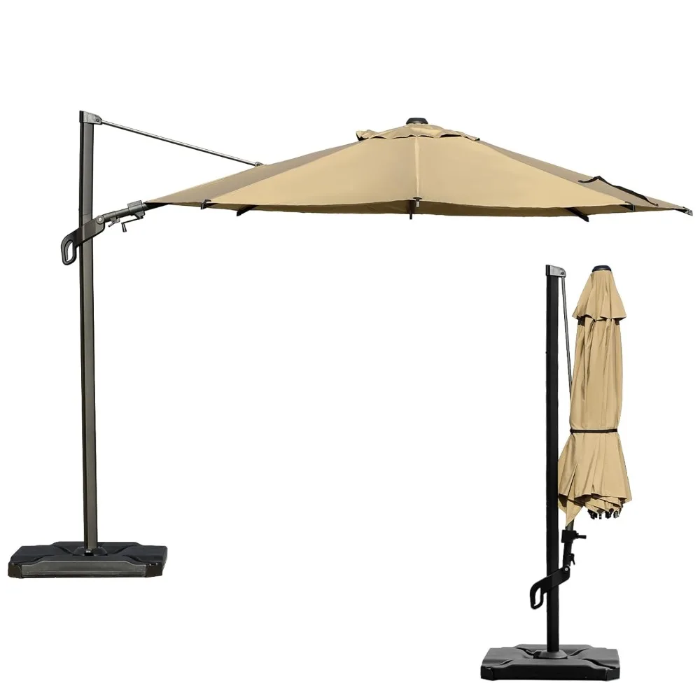 

10-foot Vienna Side-standing Patio Umbrella, Outdoor Cantilever Umbrella, 360° Rotating Design, Customizable