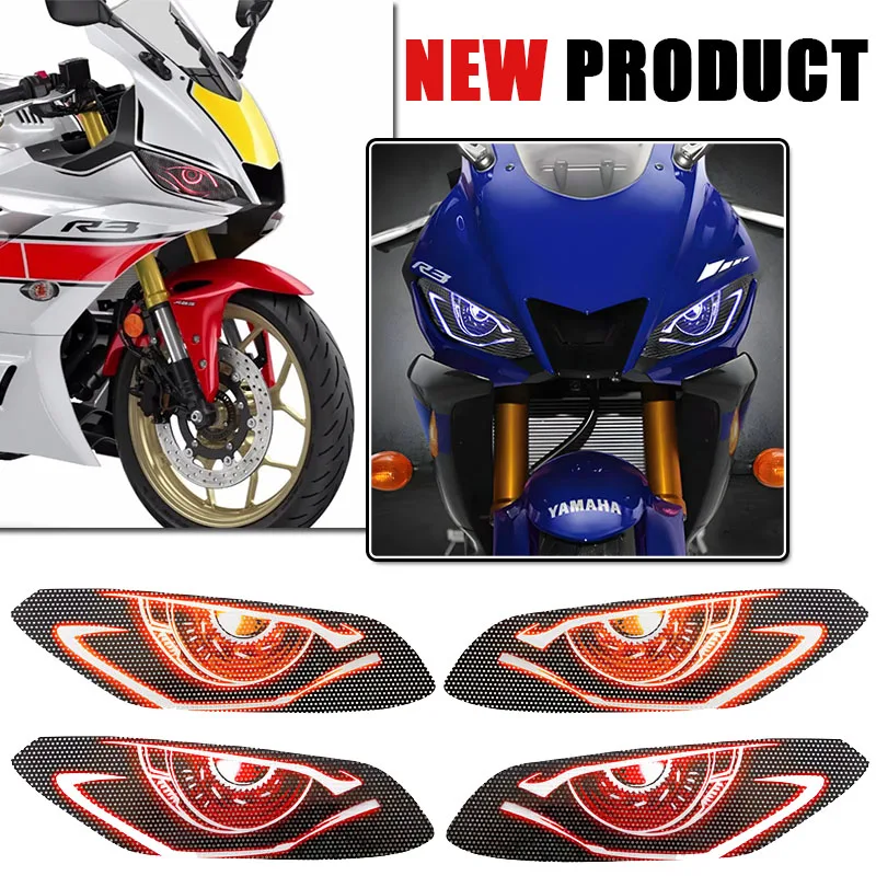 

Motorcycle Front Headlight Sticker fit for Yamaha R3 YZF R3 YZFR3 2019 2020 Decoration Head Light Protection Guard Decals