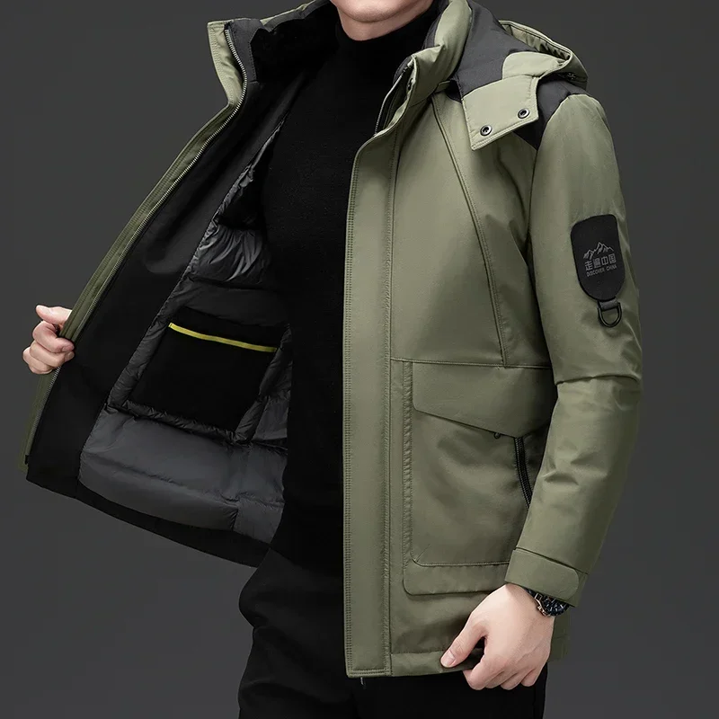 Men's Down Jacket Winter Thickened Detachable Liner 2024 New Windproof and Waterproof Jack Warm Coat