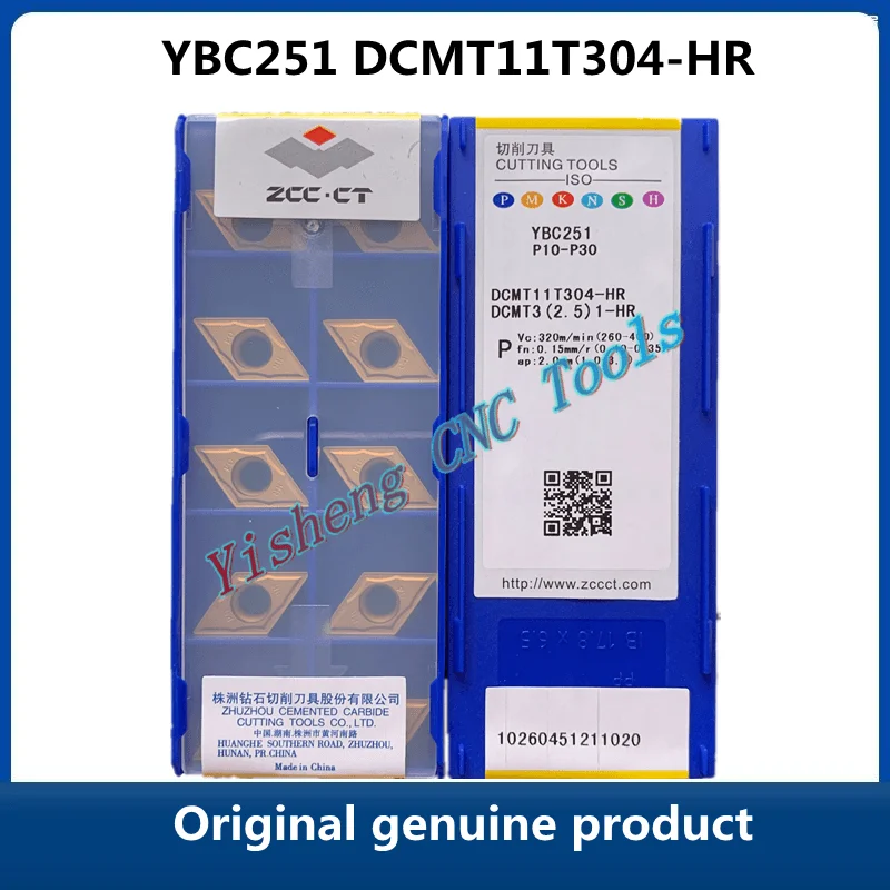 

ZCC CT DCMT11T304 carbide manufacturers Cutting Tool YBC251 YBD102 DCMT11T304-HR YBC252 Turning Inserts For finishing Steel