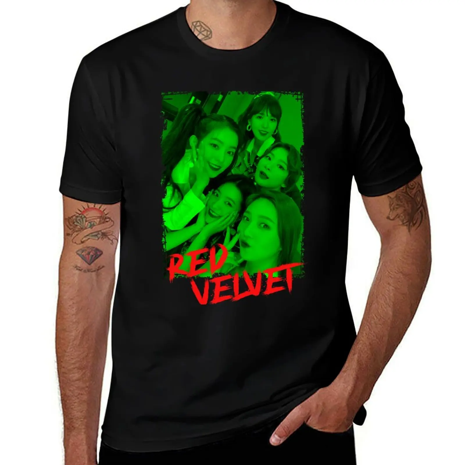 

Red Velvet Kpop Group Members Green Korean Kpop RGB Color Design T-Shirt vintage hippie clothes black t shirts for men