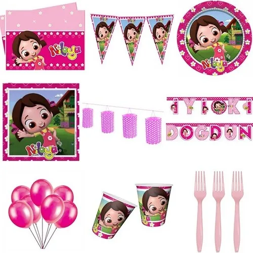 16 Person Birthday Celebrations Niloya Party Service Set. Happy birthday set