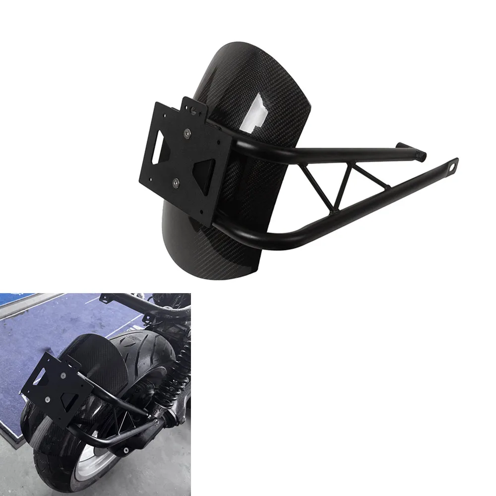 

For BMW K100 Motorcycle Carbon fiber Rear Hugger Mudguard with License Plate Cafe Racer Scrambler Custom