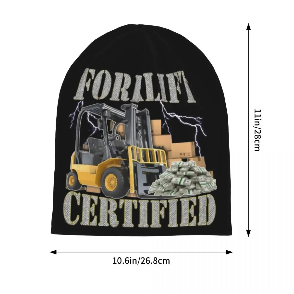 All Season Bonnet Hats Funny Forklift Certified Operator Bonnet Hat Knitting Hats Graphic Print Gift For Forklift Driver Caps